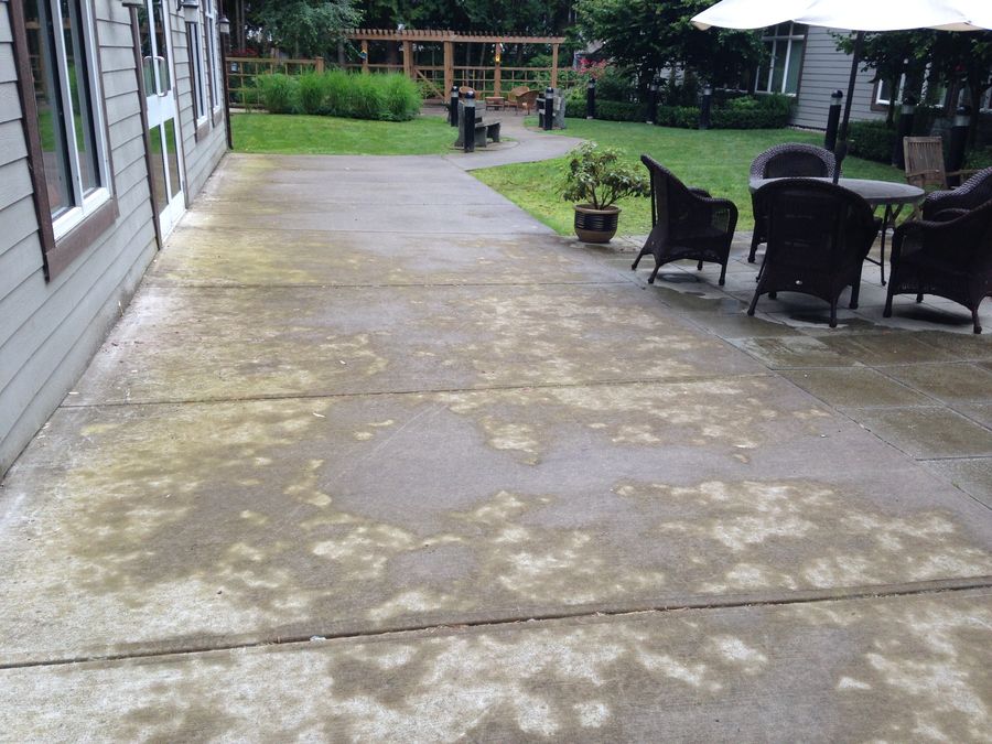 Pressure washing patio