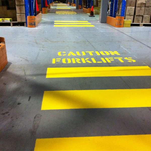 Warehouse Safety Zone Lines And Stenciling
